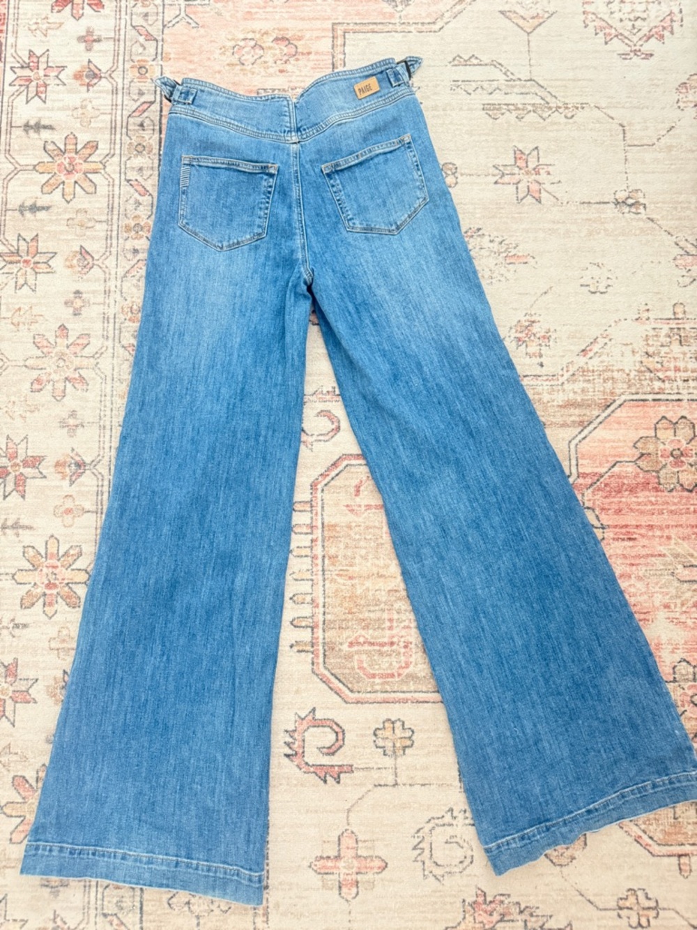 PAIGE Light Blue Wide Leg High-Rise Jeans